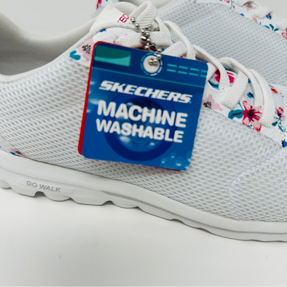 Skechers GOwalk Classic floral print washable bungee sneakers women's 8.5 - Picture 3 of 13